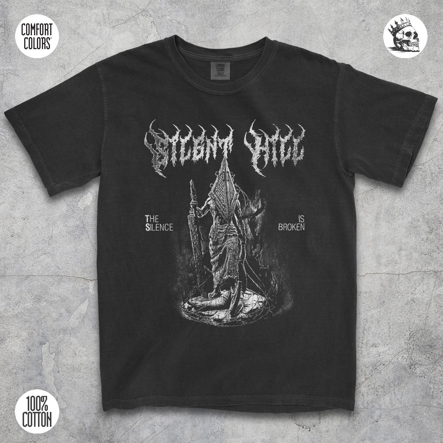 Pyramid Head Silent Hill horror video game t-shirt by Cruel Royalty, vintage streetwear on Comfort Colors.