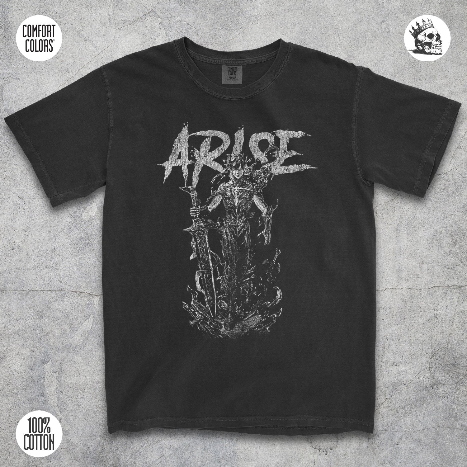 Solo Leveling Arise Sung Jin-Woo Shadow Monarch t-shirt by Cruel Royalty, vintage anime streetwear on Comfort Colors.