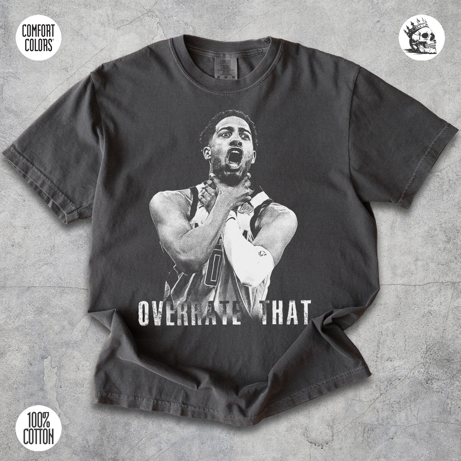 Overrate That Tee – Tyrese Haliburton Iconic Quote Basketball Shirt