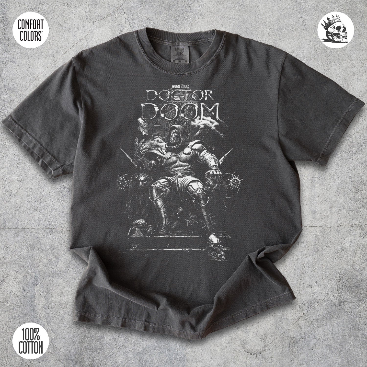 Doctor Doom Shirt – Metal Masked Monarch Graphic Tee for Villains