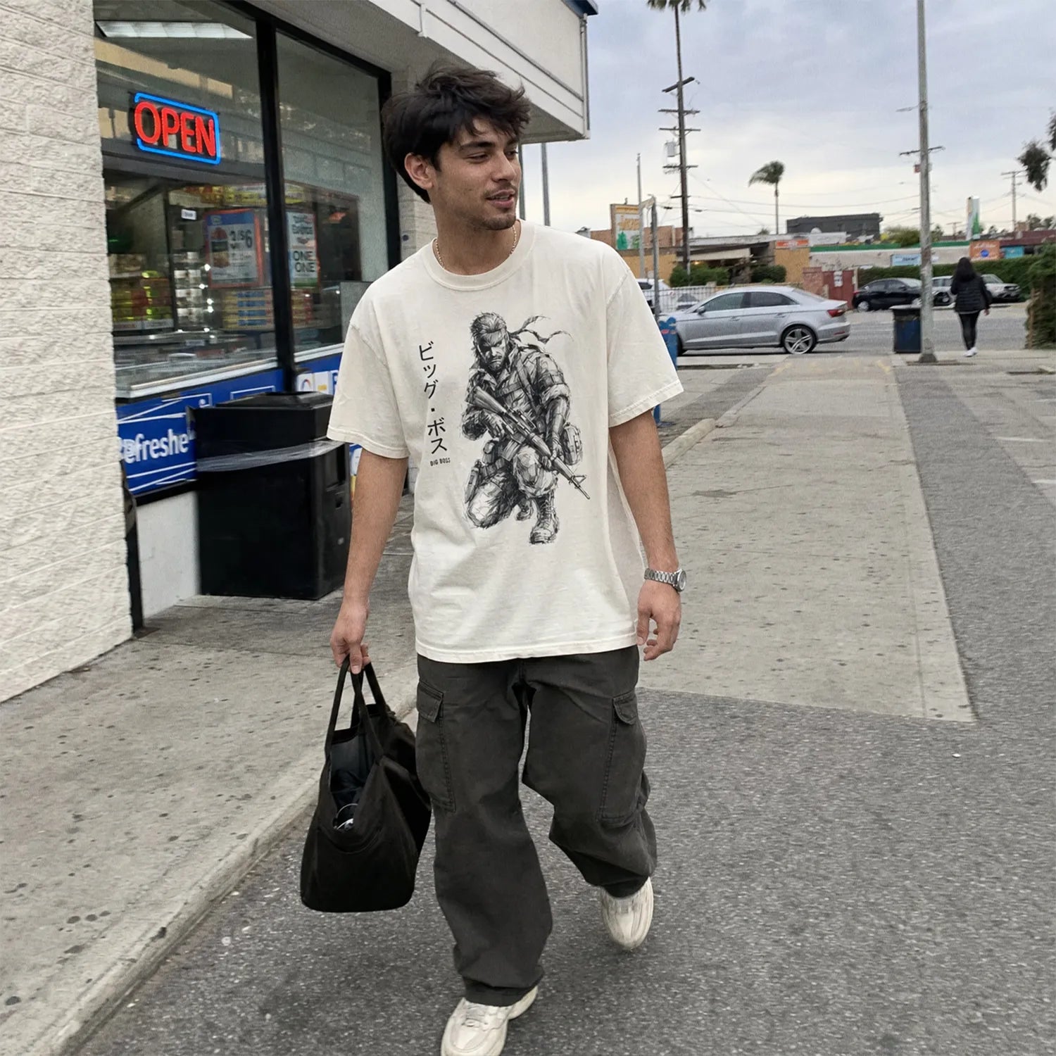 Legendary Soldier Tee – Big Boss Japanese Sketch Gaming Shirt - Comfort Colors Ivory