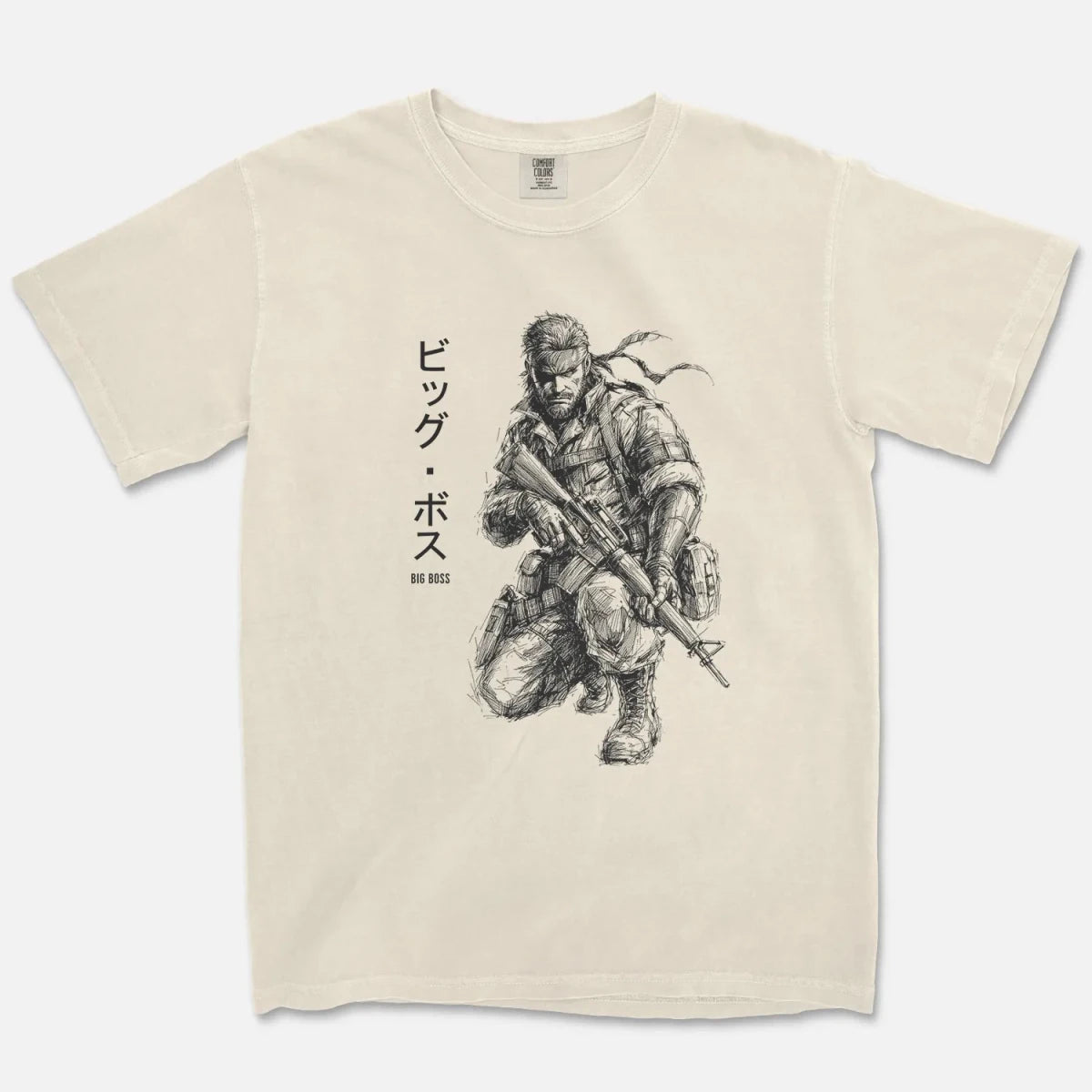Legendary Soldier Tee – Big Boss Japanese Sketch Gaming Shirt - Cruel Royalty