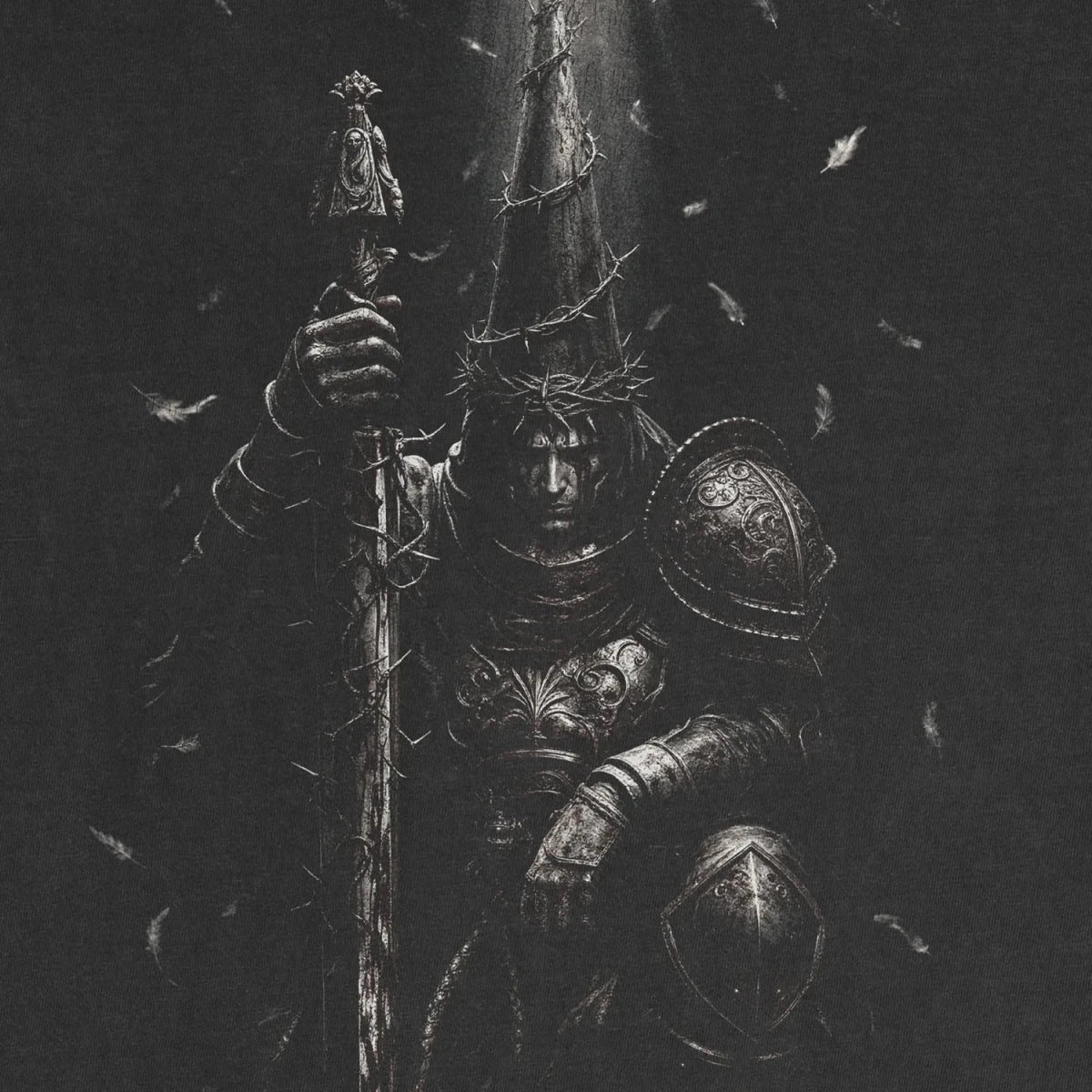 The Penitent Tee – Silent Sorrow Knight Shirt - Cruel Royalty