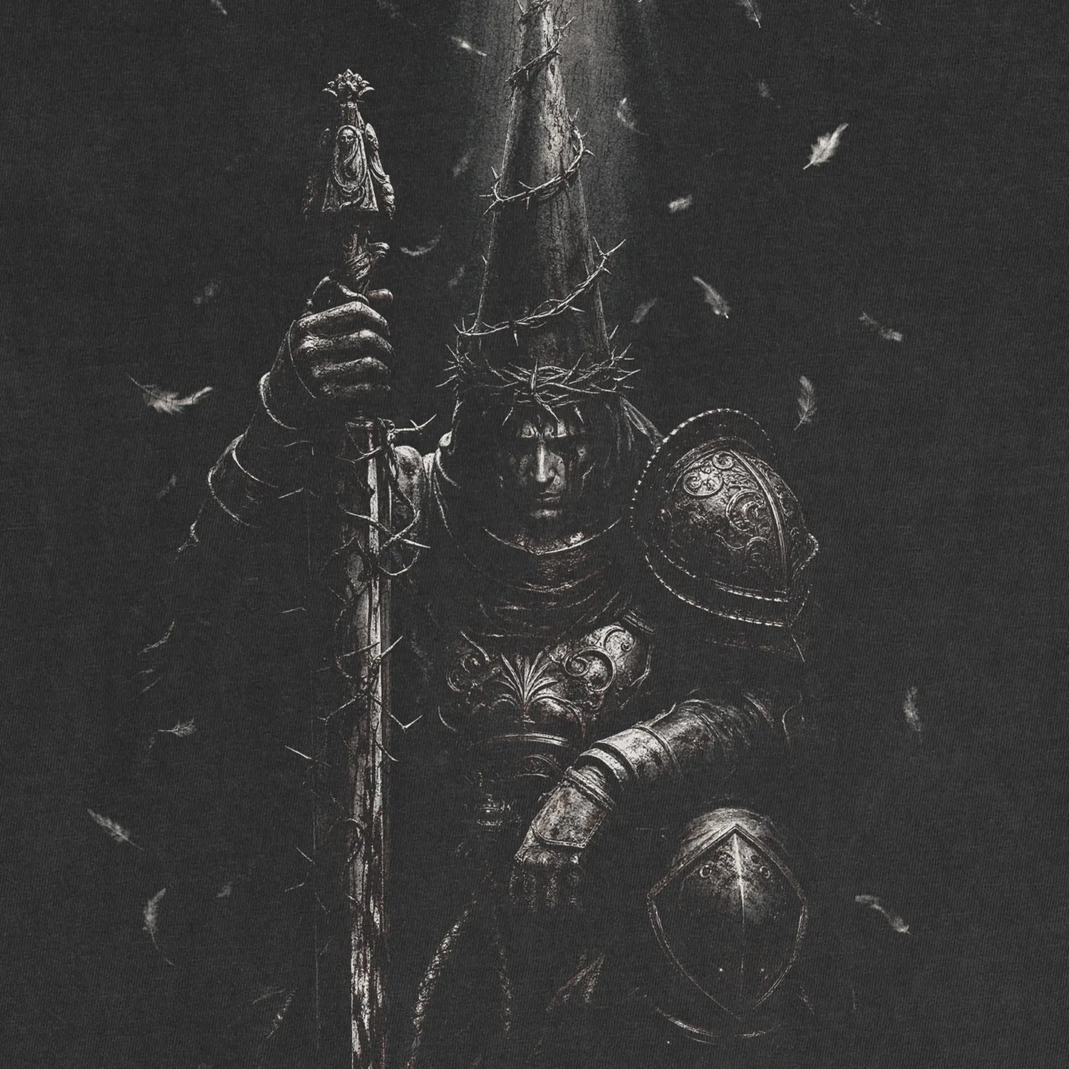 The Penitent Tee – Silent Sorrow Knight Shirt - Comfort Colors