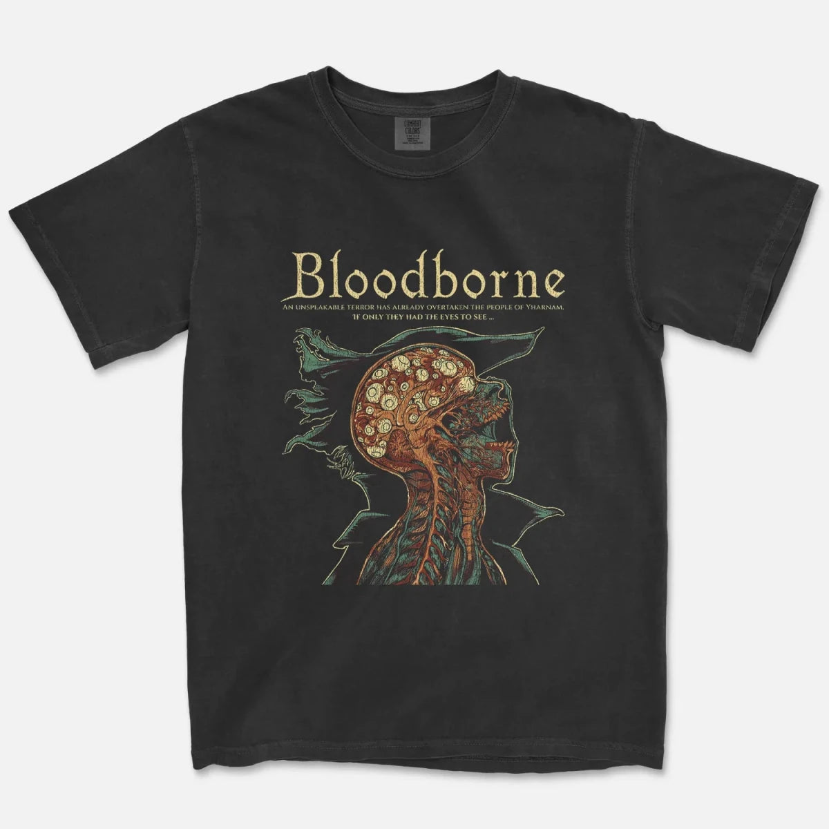 Cruel Royalty Bloodborne Yharnam graphic tee — heavyweight Comfort Colors horror gaming shirt