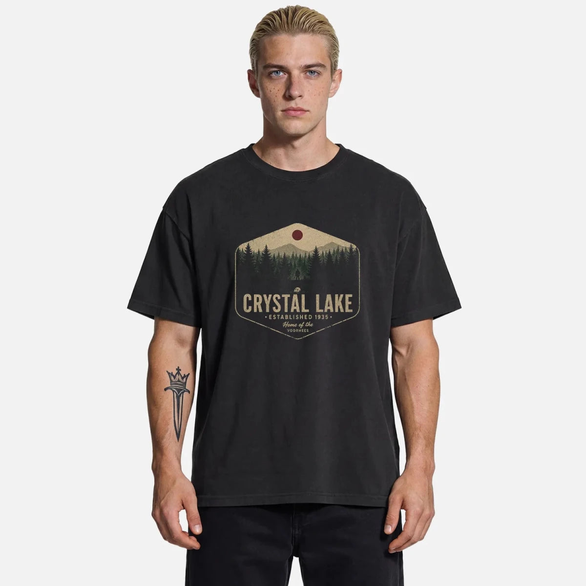 Crystal Lake Badge Tee – Lake Camp Horror Shirt - Cruel Royalty
