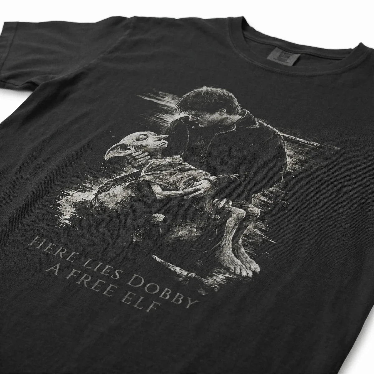 Dobby Tee – Here Lies Dobby A Free Elf Harry Potter Shirt - Cruel Royalty