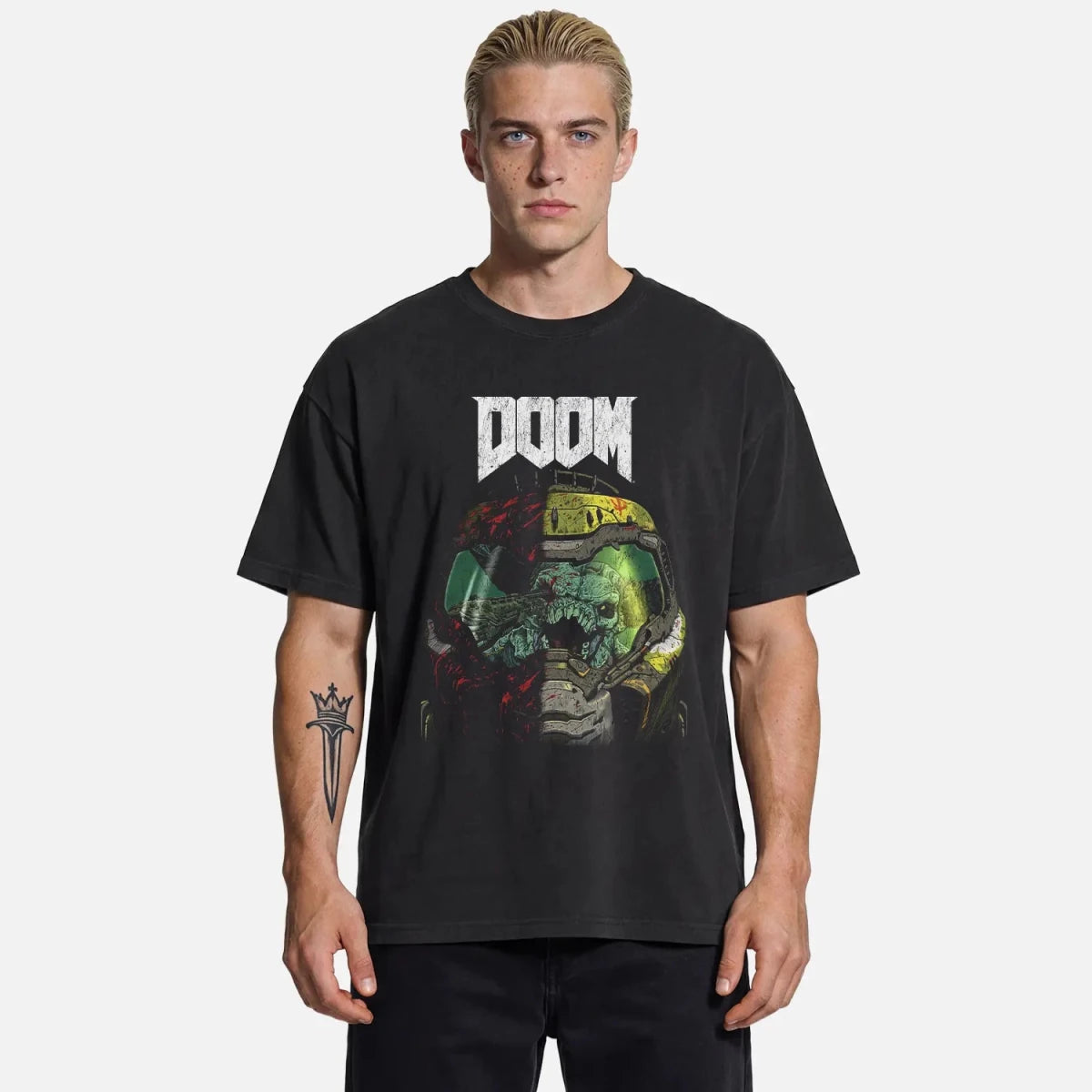 Doom Slayer Helmet Tee – DOOM The Dark Ages Gaming Shirt - Cruel Royalty