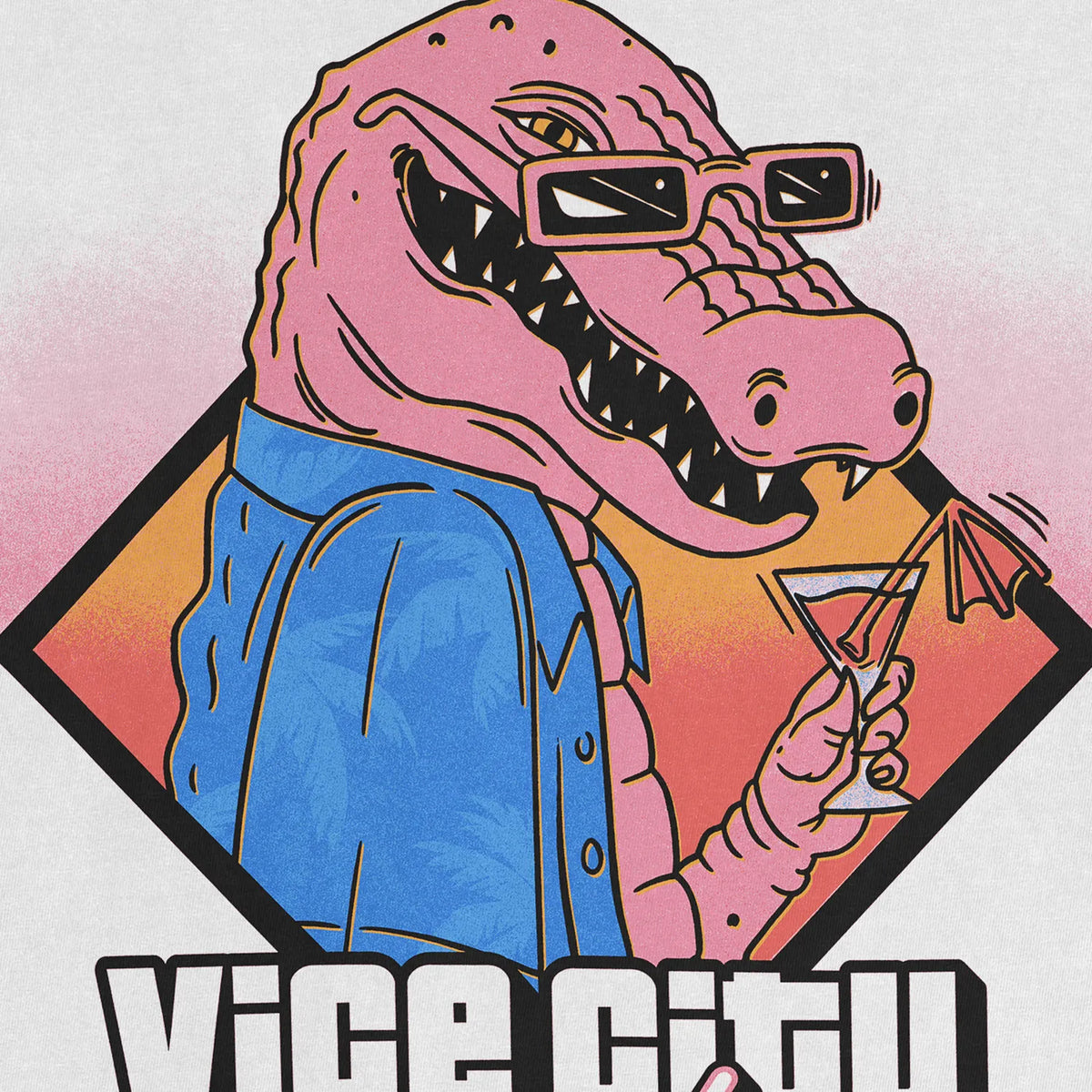Party Gator Tee – Retro Florida Cocktail Shirt