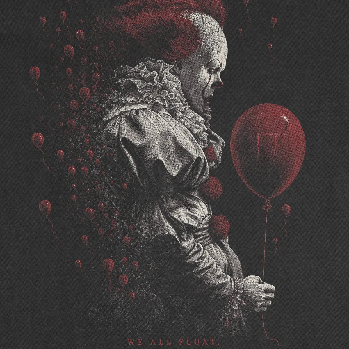 Dancing Clown Tee – Red Balloon Horror Shirt - Cruel Royalty