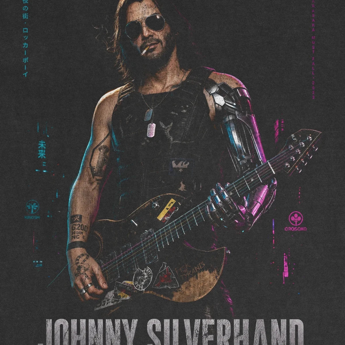 Johnny Silverhand Tee – Cyberpunk 2077 Samurai Night City Shirt - Cruel Royalty