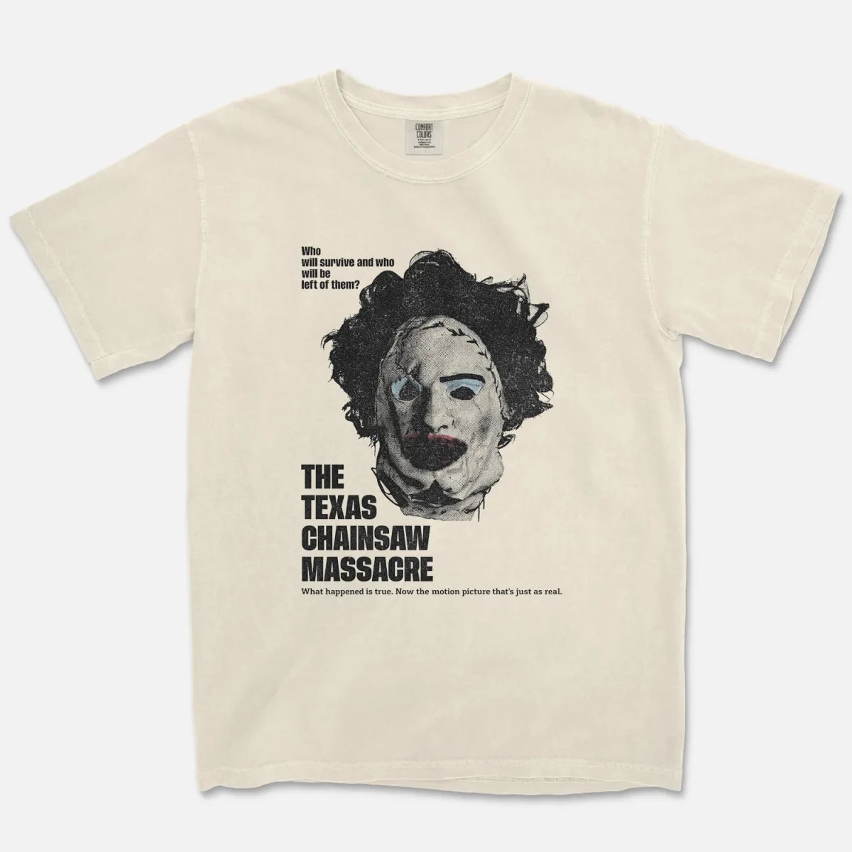 Skin Mask Tee – Chainsaw Killer Horror Shirt - Cruel Royalty