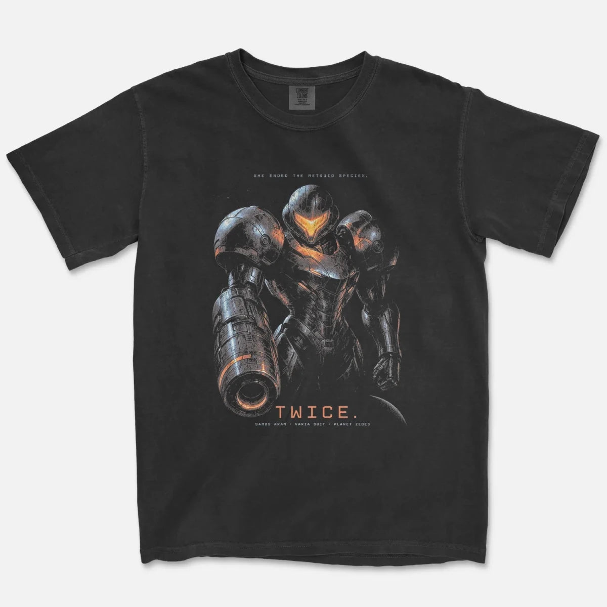 Samus Aran Tee – Metroid Prime 4 Varia Suit Gaming Shirt - Cruel Royalty