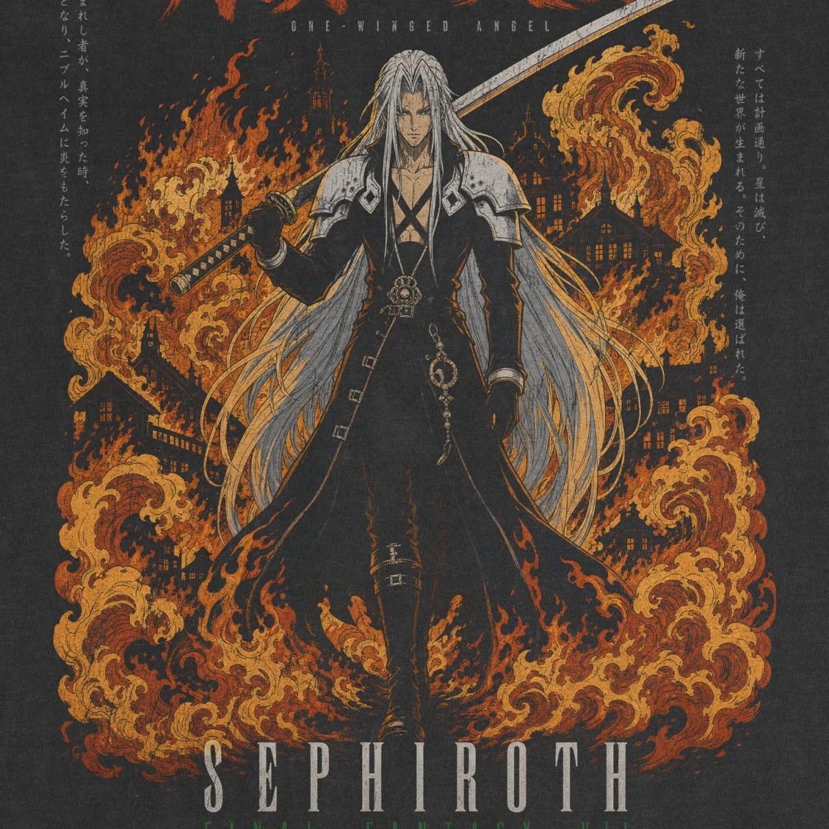 Sephiroth Tee – Final Fantasy VII One - Winged Angel Shirt - Cruel Royalty