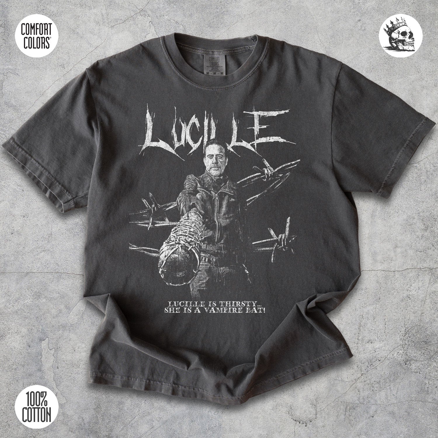 Lucille Bat Shirt – Negan-Inspired Vintage Tee for Survival Fans