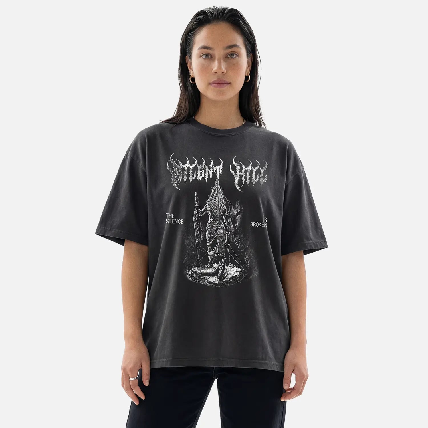Cruel Royalty Pyramid Head Silent Hill 2 tee model — heavyweight Comfort Colors horror gaming limited drop