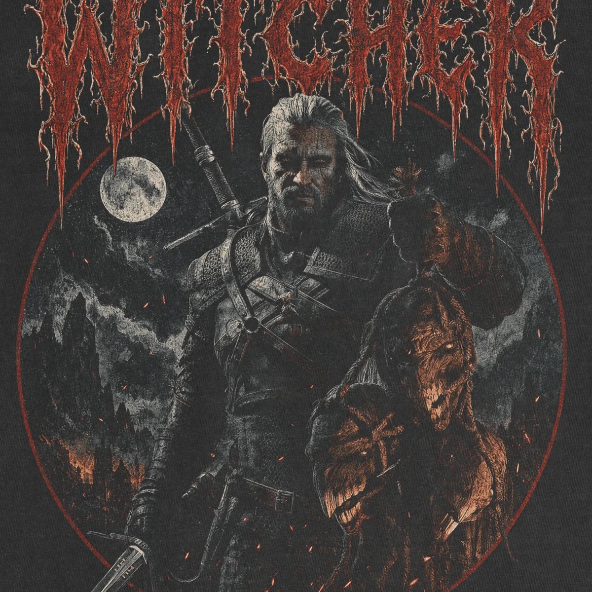 Monster Hunter Tee – Dark Fantasy Swordsman Shirt - Cruel Royalty