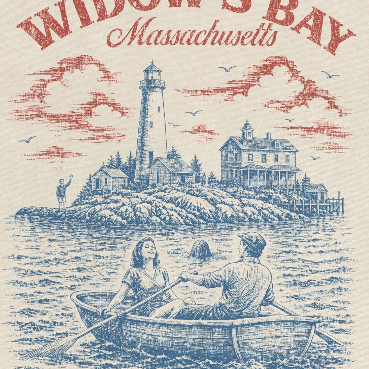 Widow's Bay Tee – Creepy Vintage Postcard Shirt