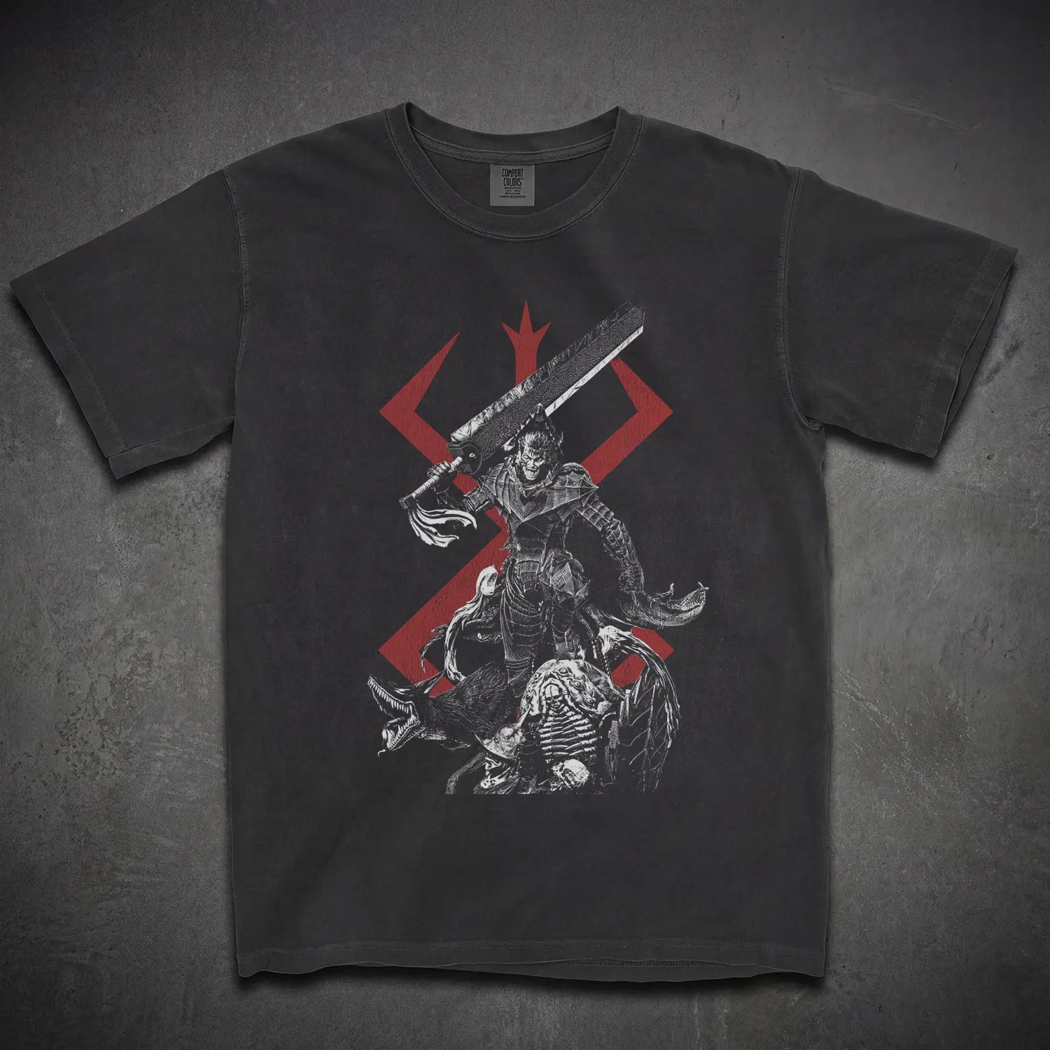 Berserk Guts Tee – Anime Black Swordsman Shirt - Cruel Royalty