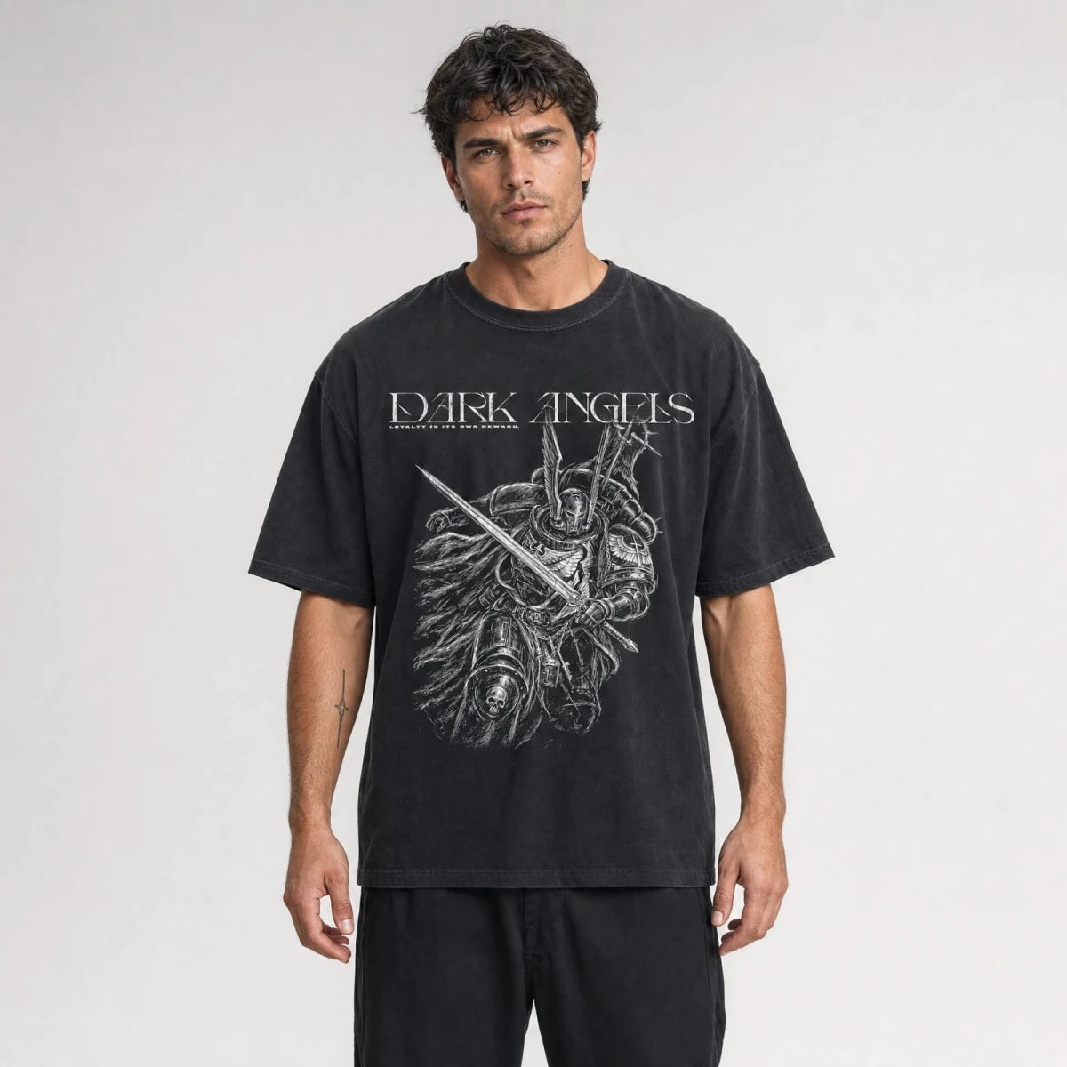 Grimdark Knight Tee – Space Marine Sci-Fi Shirt - Cruel Royalty