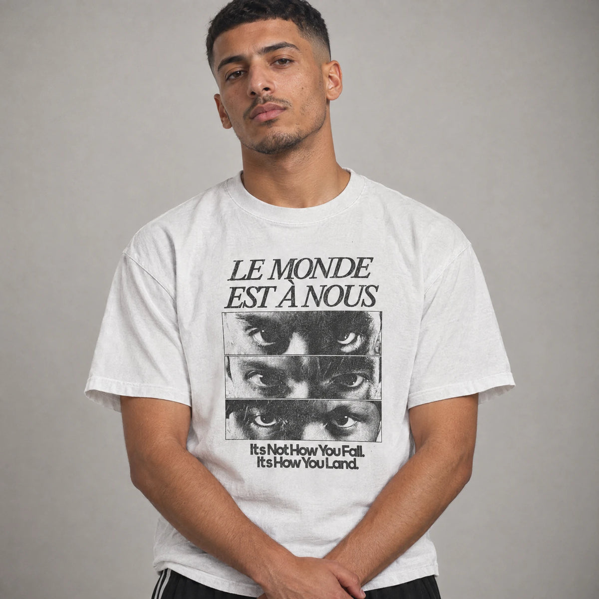 La Haine Le Monde Est A Nous movie tee on a model, white