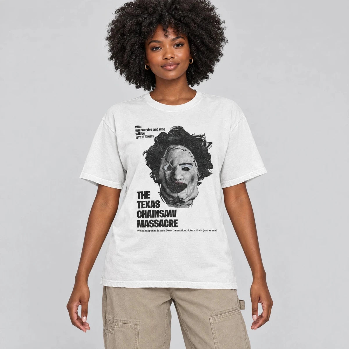 Skin Mask Tee – Chainsaw Killer Horror Shirt - Cruel Royalty