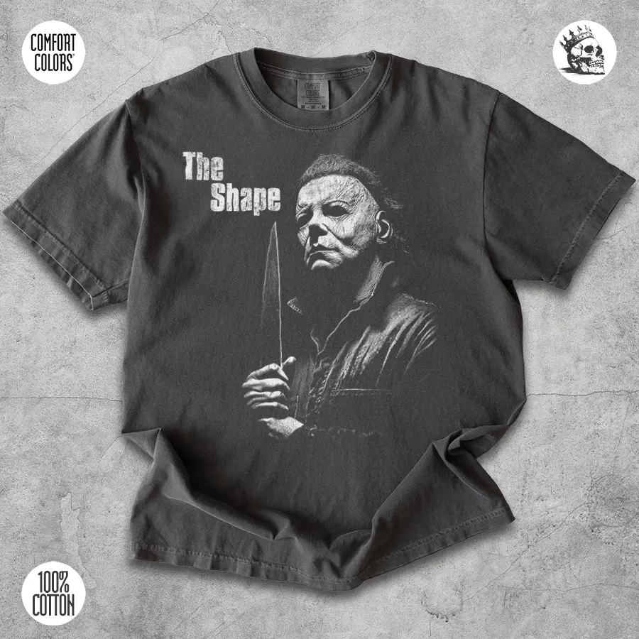 The Shape Michael Myers vintage Halloween tee by Cruel Royalty – retro horror streetwear graphic.